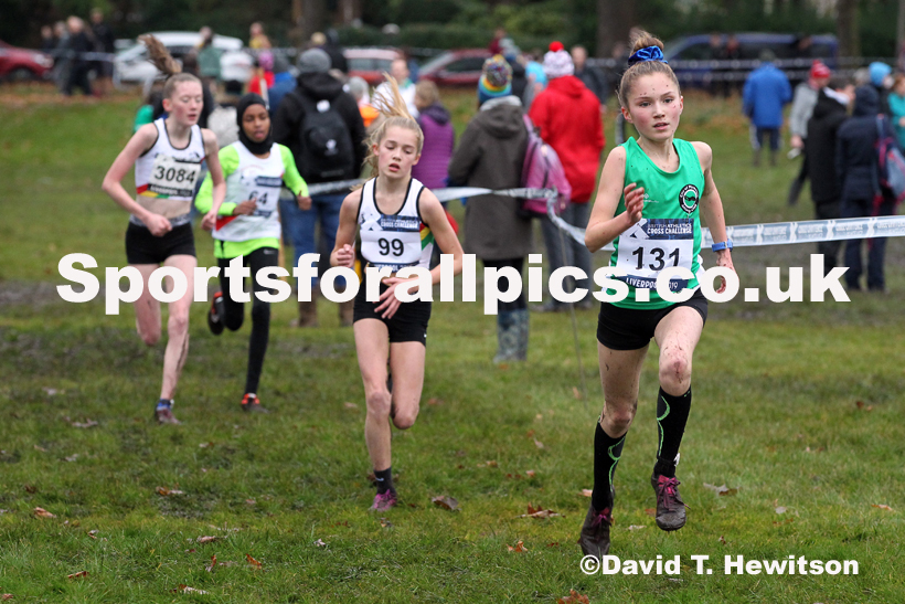 Girls under-13s, 2019 European Cross Country Trials and British Cross Challenge, Sefton Park, Liverpool.  Photo: David T. Hewitson/Sports for All Pics